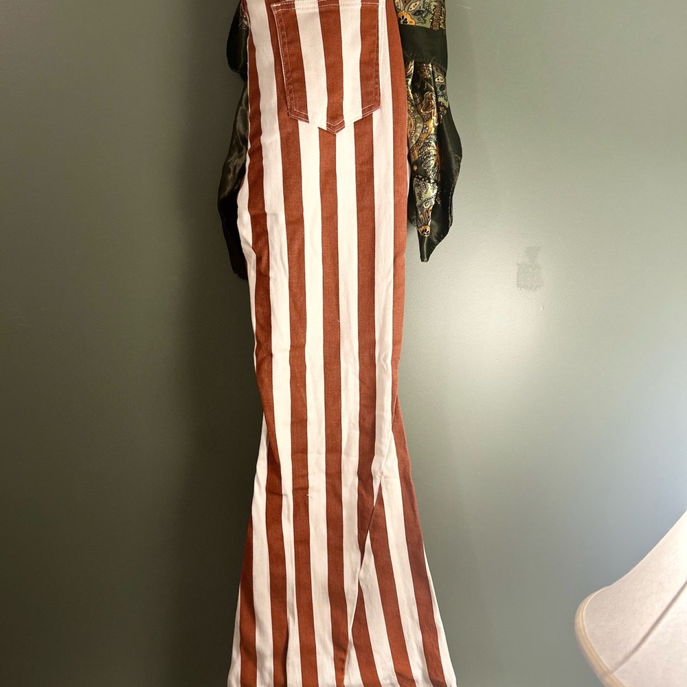 Striped Western Brown and White Pants